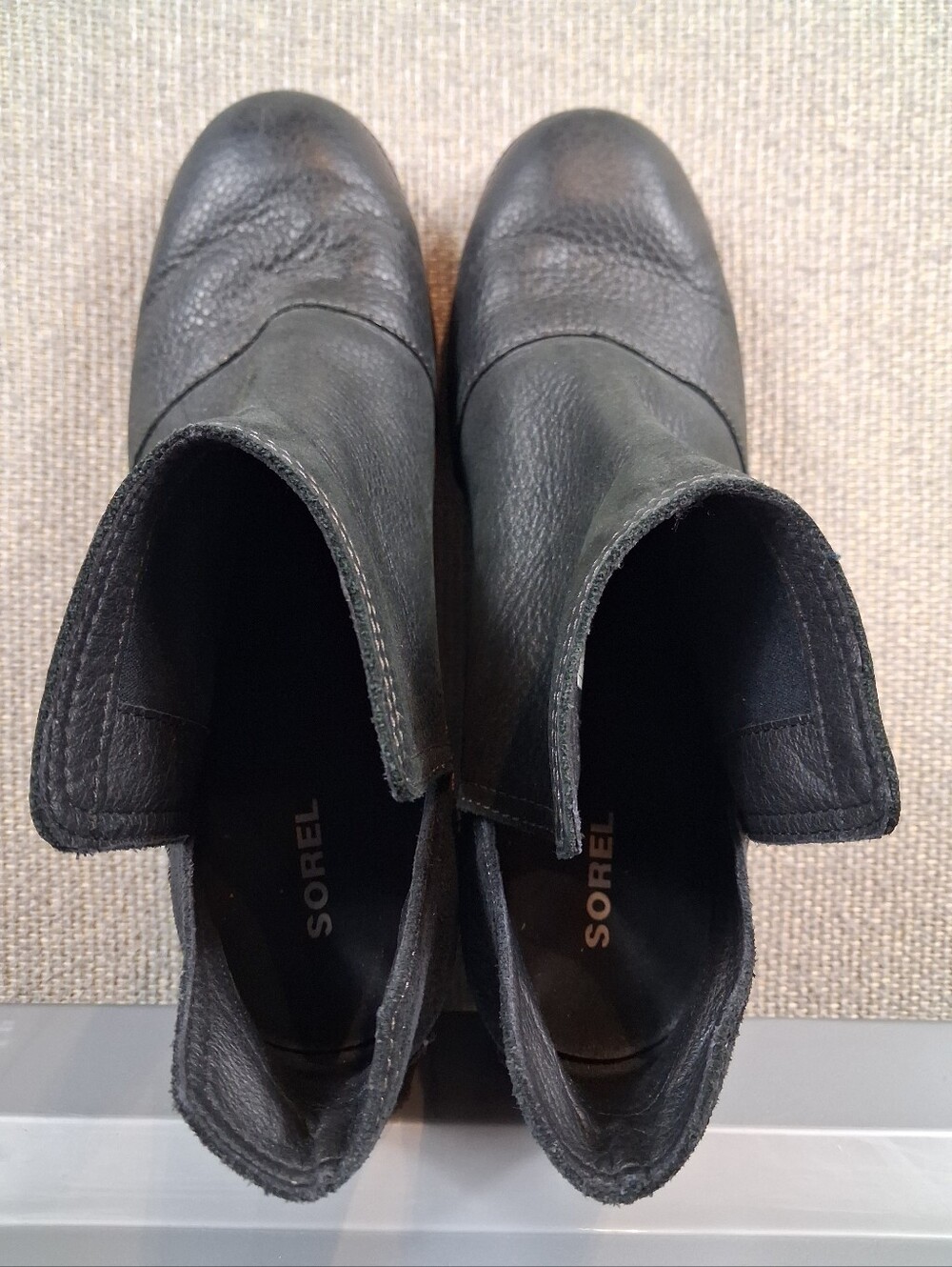 SOREL Cate Cut-Out Ankle Booties Boots Size 9.5 Black Leather Suede Waterproof - Picture 6 of 9